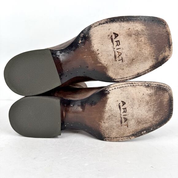 Ariat Mens Circuit Patriot Leather Boots US 11 M EU 44.5 Brown Leather GUC - Picture 11 of 12